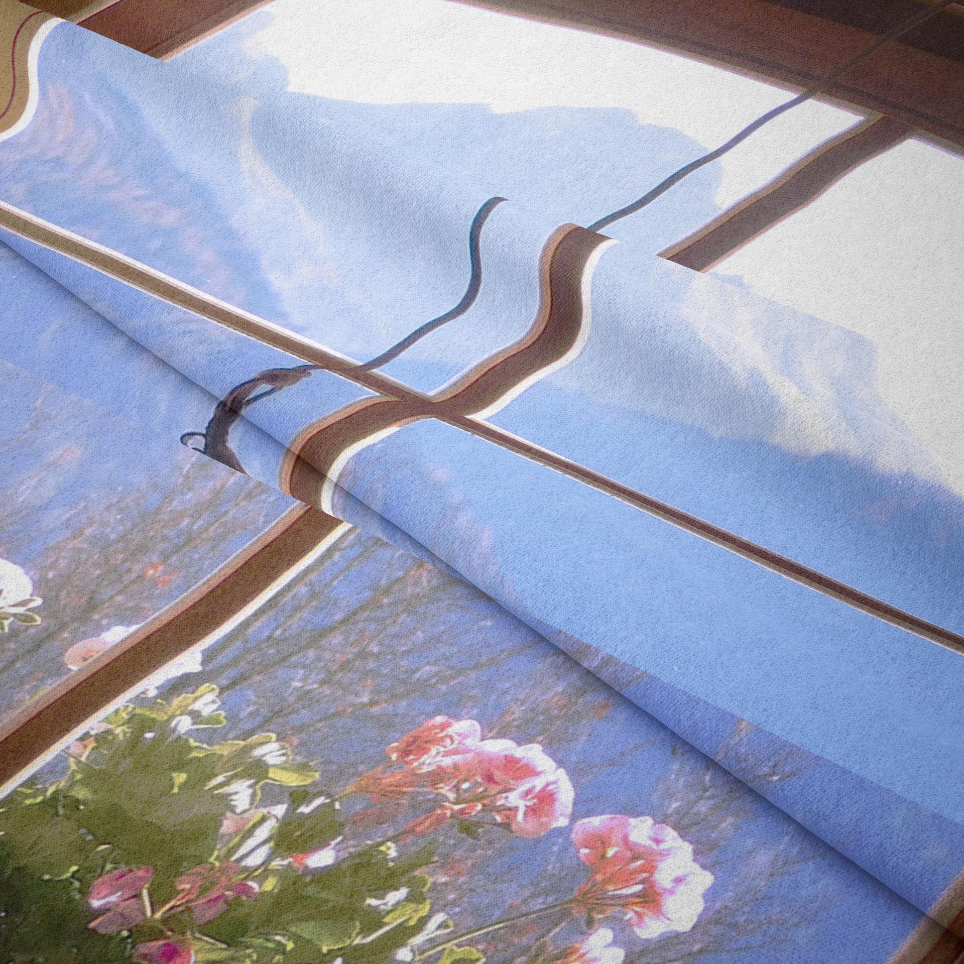 

1 шт. домашний богемный фрезерованный гобелен 150 см * 200 см пейзаж за окном узор маленький свежий