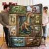 Prehistoric Dinosaur Gallery 2D Flat Pattern Flannel Blanket, High quality All Seasons, Home Decor, Warmth and Comfort, Perfect for Christmas Gifts.