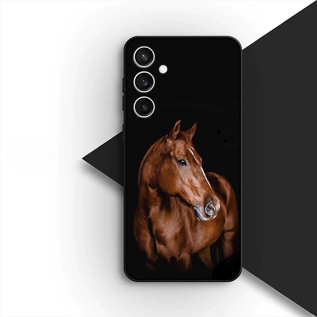 Phone Cover for Samsung Galaxy S25 S24 S23 FE Ultra Plus S7 Edge S25+ S23+ A56 5G Casing Soft Case Running Wild Horse Wallpaper