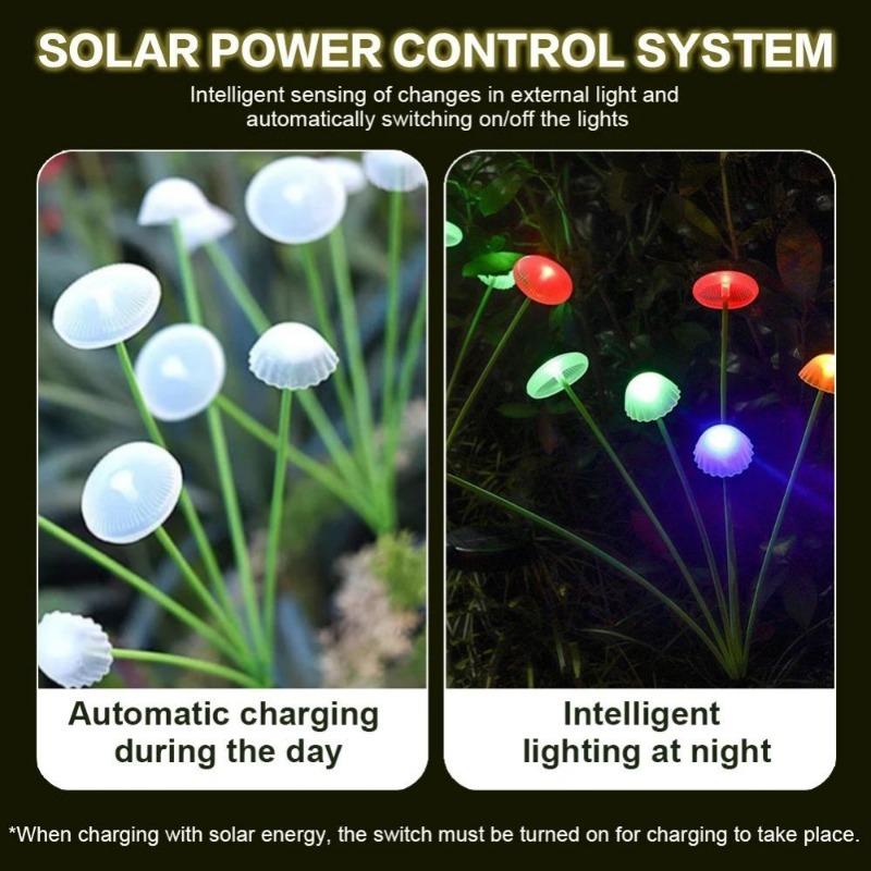 Mushroom Solar Lights LED Outdoor Waterproof Decorative Garden Jellyfish Sway Solar Lights for Yard Lawn Christmas Pathway Patio