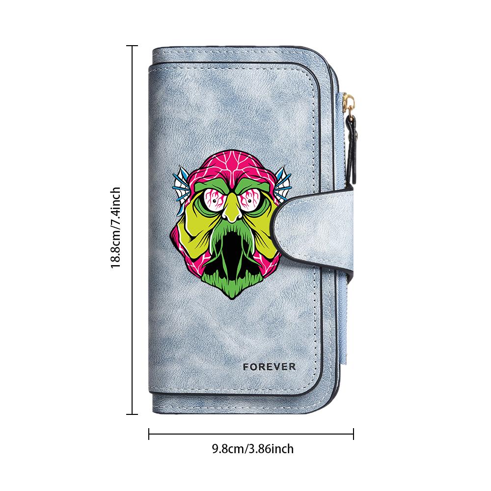 Monster Pattern Long Wallet Fashion Casual Multi Card Holder Portable Purse