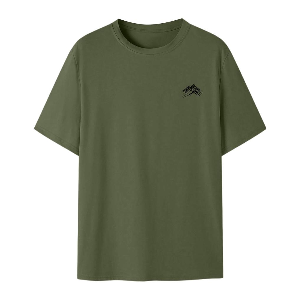 Men's Fashion Printed Round Neck Straight Shoulder Short Sleeve T-Shirt Top