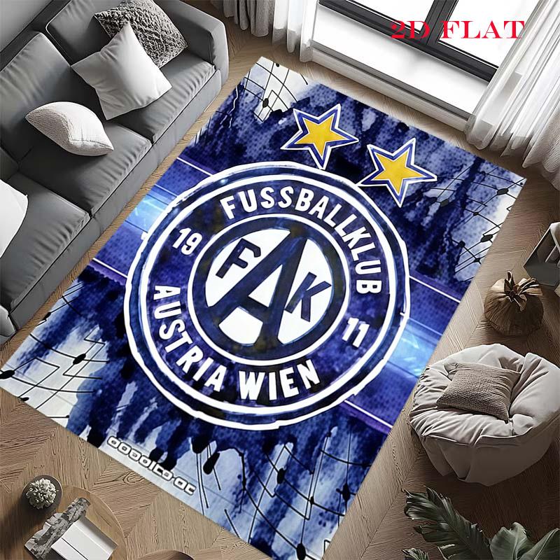FK Austria Wien Teppich für Wohnzimmer Schlafzimmer Zuhause Sofadekoration, Rutschfeste Bodenmatte für Kinder zum Spielen