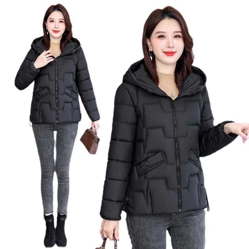 2025 Short Hooded Down Cotton Jacket Women's New Fashion Temperament Warm Winter Clothes Slimming Loose Cotton Jacket