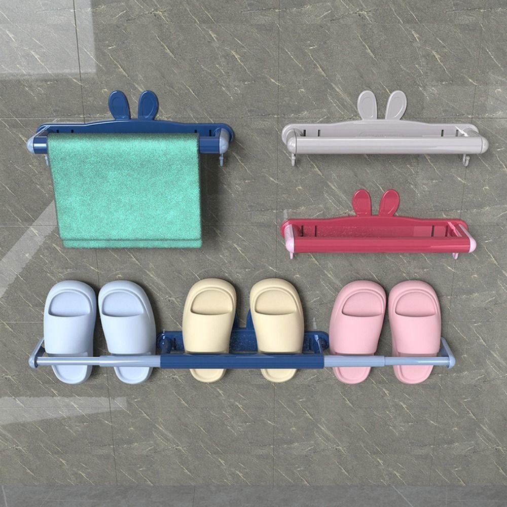 Punch Free Shoes Shelf Wall Mount Hanger Rack Durable Towel Storage Shelf