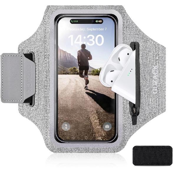 GUZACK Running Armband for iPhone 18 Pro Max 17 16 15 14 13, Galaxy S26/S25/S24/S23, with Card Slot & Key Pockets, Sports Arm Bands Cell Phone Holder