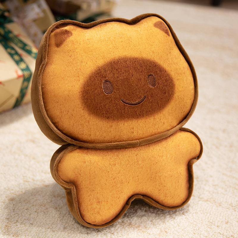 Kawaii Bread Capybara Plush Toy Cartoon Animals Soft Biscuit Super Soft Stuffed Doll Decor Birthday Gift for Girls Throw Pillow