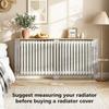 Slatted Radiator Cover Painted Cabinet With Line Grill Design 172L * 19W * 81H Cm Grey