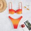 Halter Neck Backless Triangle Single Swimsuit Bikini Suits Women's Lace Up Gradient Split Swimwear