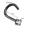 1PC 20G Steel Prong CZ Nose Screw Rings Nariz Earring Nostril Piercings Opal Twist Curved Bar Gem Nose Bone Stud Rings Jewelry
