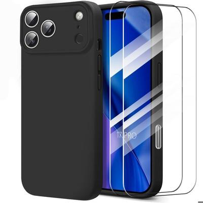 Protective Case - BOOLING - for iPhone 17 Pro - Shockproof Anti-Scratch Silicone - Black - 2 Screens