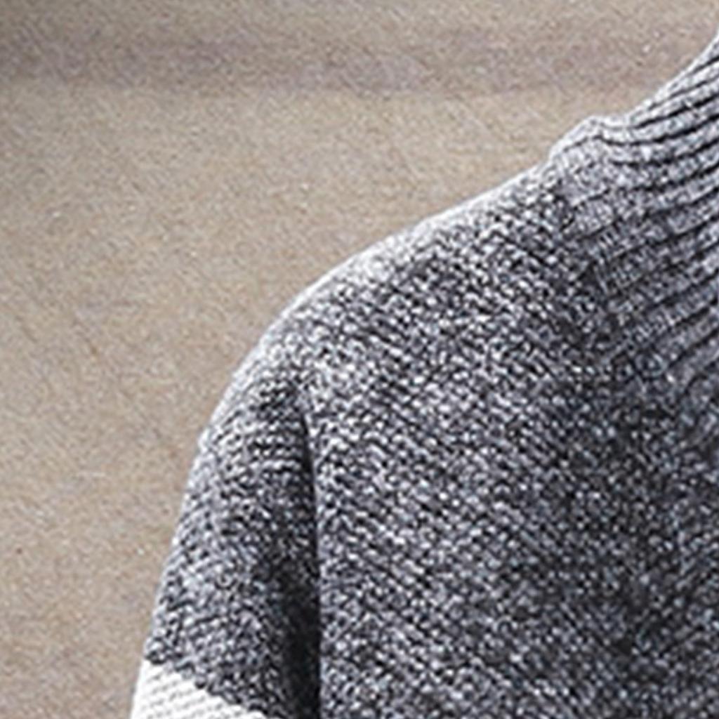 Men's Cardigan Sweaters Knitted Full Zip Collared Regular Fit Jacket Casual Color Block Baggy Winter Warm Coat