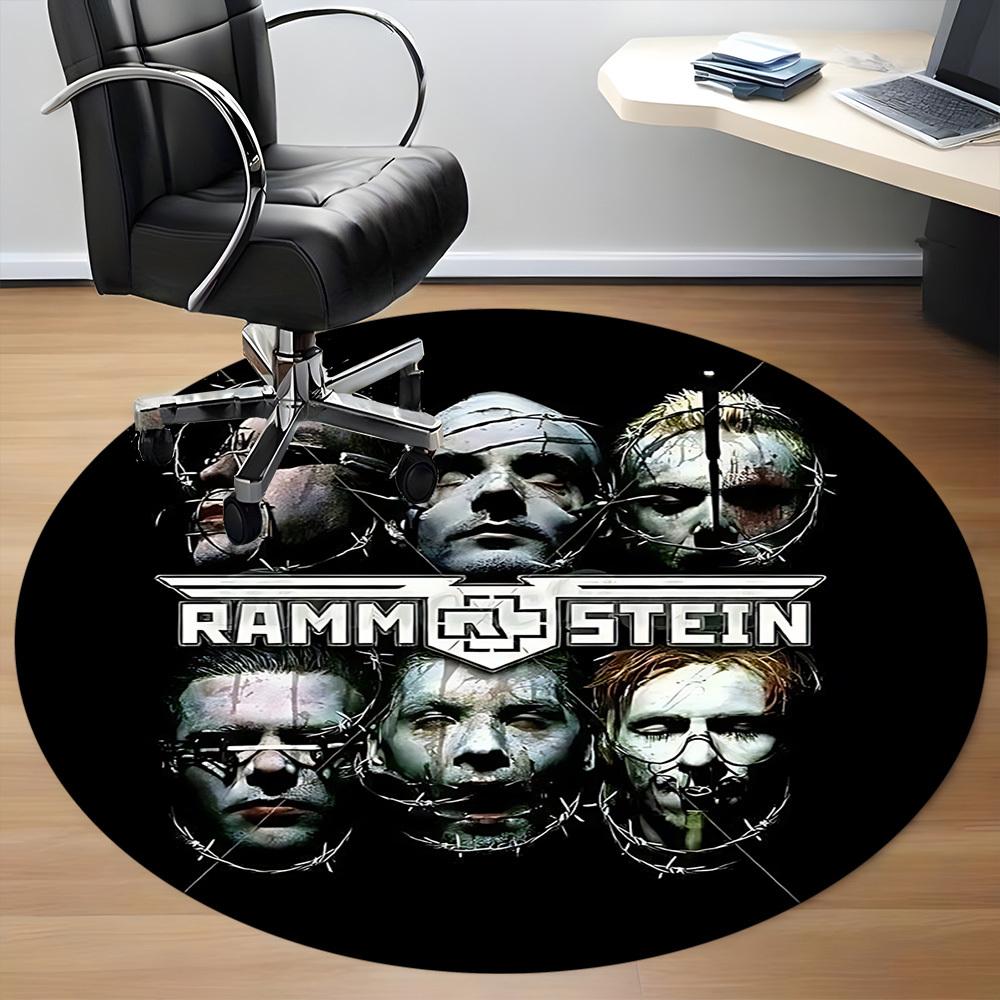 1PC Rammstein Metal Office Round Area Rug, Indoor Mat Suitable For Office, Under Office Chairs Bedroom Living Room Home Decor DT1212083