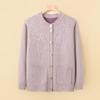 Lonsa Women's Plush Velvet Knitted Cardigan Sweater for Middle-Aged