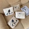 Japanese Floral Embroidery Portable Large Capacity Cosmetic Bag Street Fashion Canvas Lipstick Storage Bag