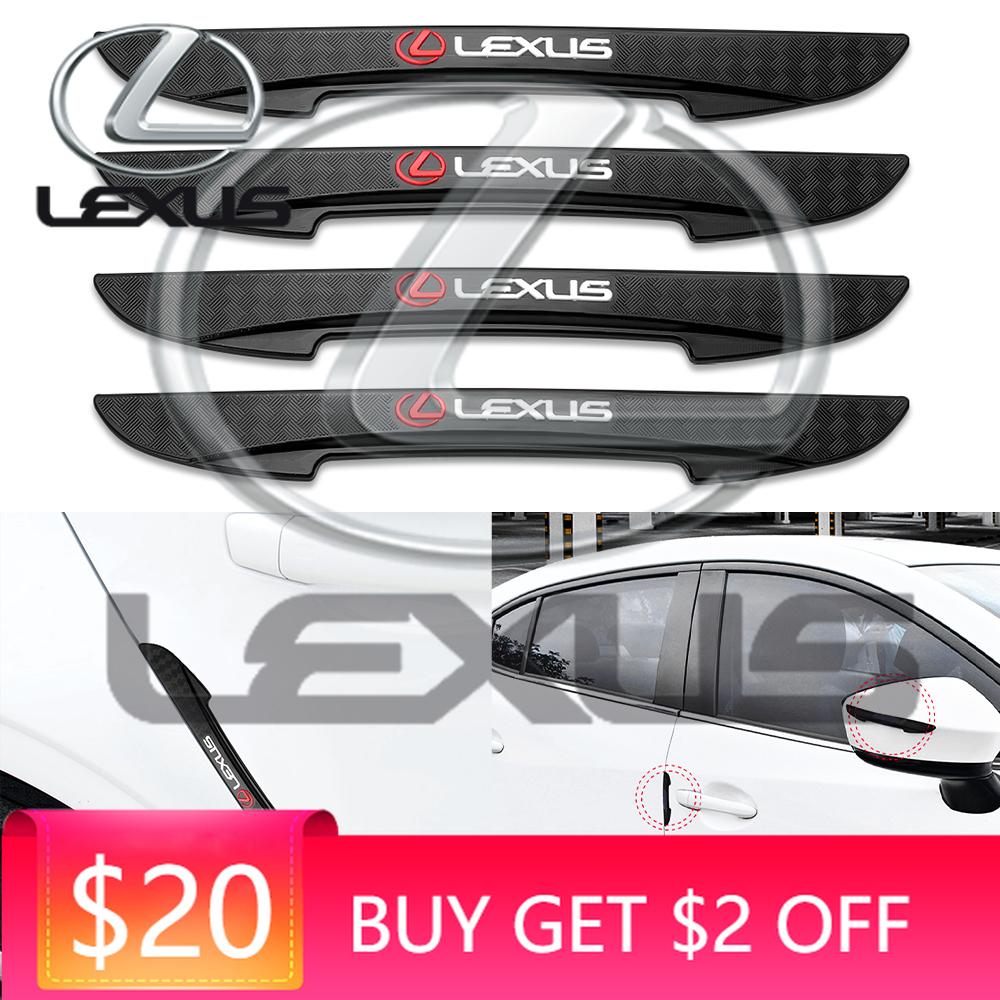 Emblems 4Pcs Car Door Anti-collision Bumper Strips Protector Stickers Accessories For Lexus EX300h RX450h IS300h ES300h NX RX GS BR7