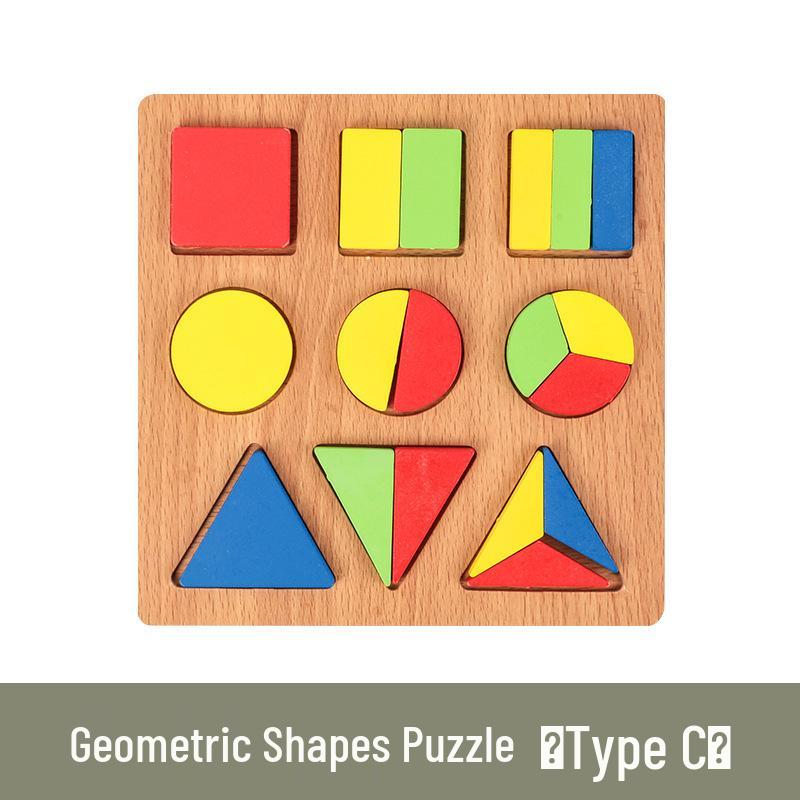 Montessori Wooden Geometric Shapes Sorting Puzzle for Early Education