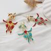 Koi Goldfish Alloy Brooch - High-End Classical Chinese Style Pin for Suits