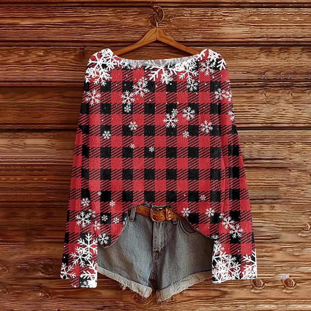 Women's Fashion Round Neck Long Sleeve Pullover Faux Sweater Knitted Pullover Top