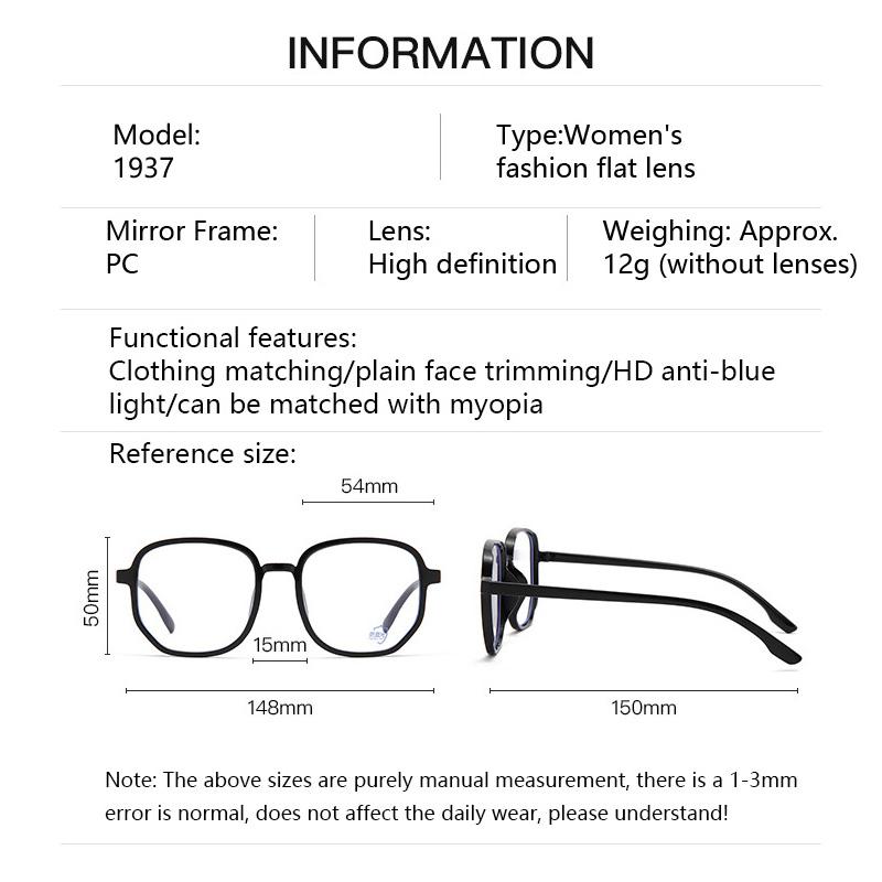 Anti Blue Light Glasses for Men Women Computer Goggles Anti UV Radiation Blocking Flat Mirror Eyewear