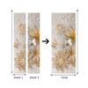 3D Golden Flower Fridge Stickers Waterproof Door Stickers Door Mural Peel Self Adhesive Wallpaper Sticker Removable Wall Decal