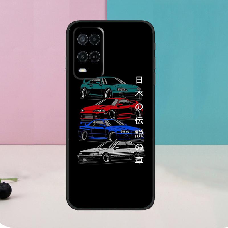 Sports Car JDM Tokyo Drift Case For Oppo A74 A54 A94 A80 A60 A40 A18 A38 A58 A78 A98 A96 A76 A16 A15 A17 A57 A5 A6 Pro