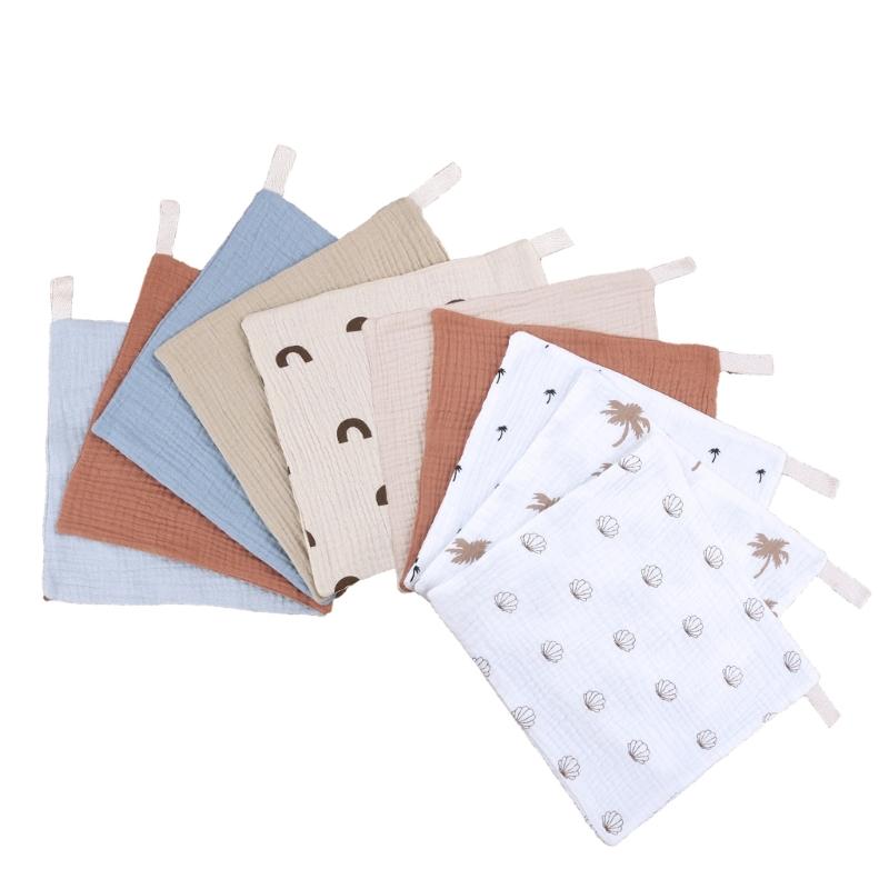 Baby Towel Set Teething Bibs for Toddler Burp Cloth Gauze-Cotton Handkerchief Back Absorb Towel Newborn Bath Towel 10PCS