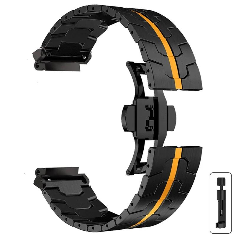 

Сталевий ремінець для Huami Amazfit T-rex 3/2 Trex Pro Металевий ремінець для годинника Amazfit T-Rex Ultra Метеликова застібка Аксесуари для смарт-годинника Amazfit T-Rex