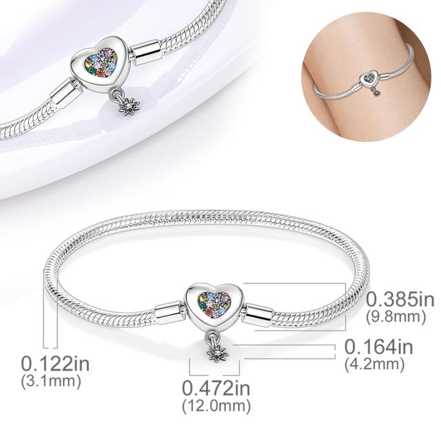 

Новый Стерлингового Серебра 925 Сверкающий Фатима Хамса Рука Змея Базовый Браслет-Цепочка Подходит Оригинальные Очаровательные Бусы Diy Женщины Дизайн Ювелирных Изделий 18cm