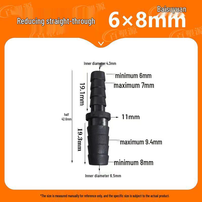 Plastic Hose Fitting: Reducing Straight-Through Barb Connector for Quick Water Pipe Connection in Fish Tanks