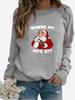 Women's Winter Printed Round Neck Comfortable Sports T-shirt Plus Size Casual Long Sleeve Tops Sweatshirt Printed Sweater Pullover