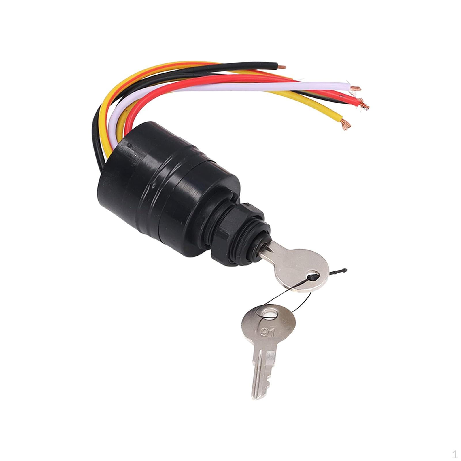 Boat Ignition Switch with Key Push Choke 6 Wire 17009A2 for Outboard Easy to Install