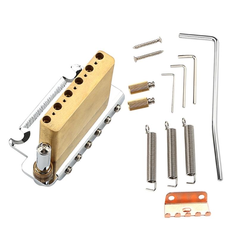 2-Punkt E-Gitarrenbrücke Tremolo-Brücke und Vollformat Messingblock E-Gitarren-Tremolo-Brücke Einfach zu installieren