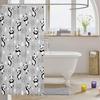 Cute Panda Shower Curtain Gray Star Pattern Baby Nursery Bathroom Decor Linen180X230