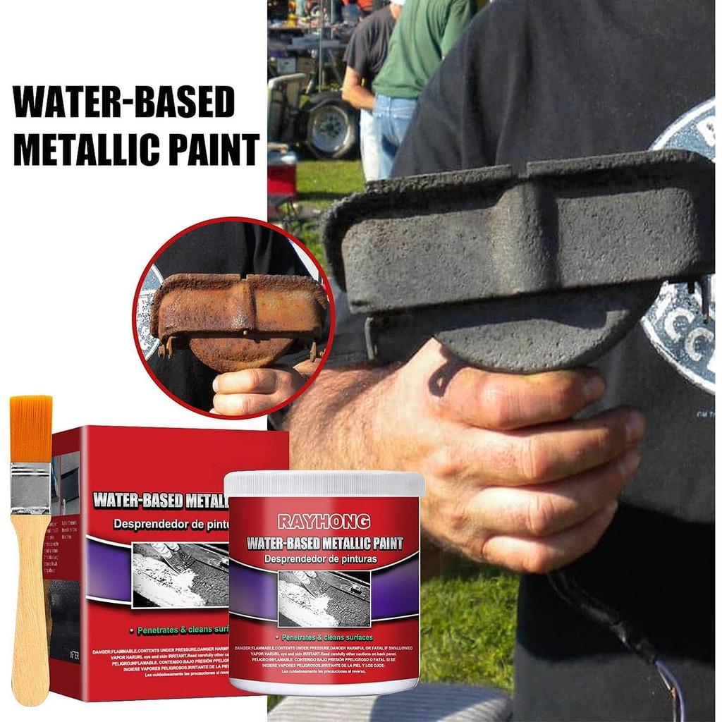 Rust Remover, Rust Converter Metallic Water-Based Paint, 100 G Rust Prevention for Metal with Brush, Rust Stopper for Stop Rust