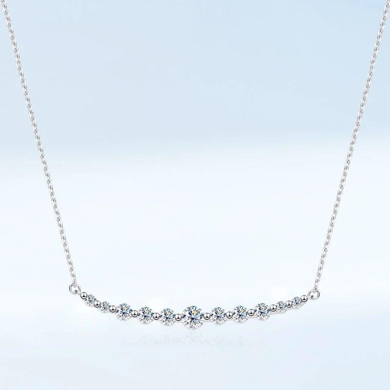 New New In S925 Sterling Silver Real 1.1cttw Moissanite Pendant Necklace for Women Anniversary Diamond Necklaces Fine Jewelry
