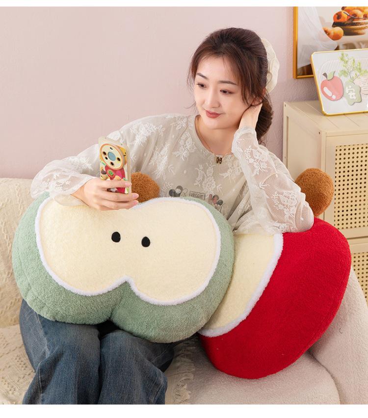 Cute Plush Apple Throw Pillow – Perfect for Sofa, Bedside, Office, or Car; Ideal Gift and Home Decor Cushion.
