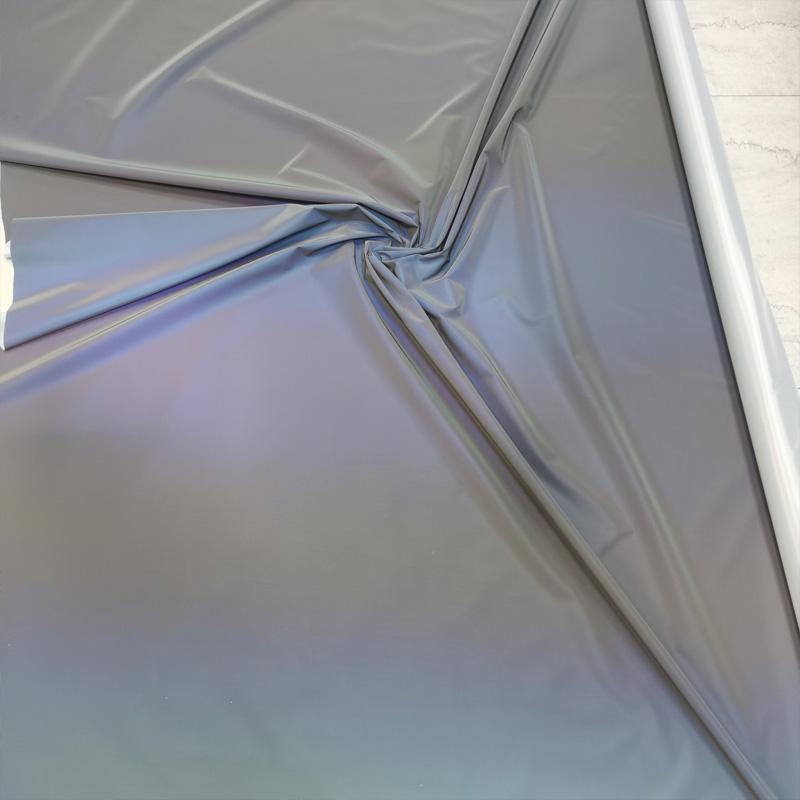 100*140cm Duhová Světlo Odrážející Strečová Látka Gradient Větrovka DIY Dekor Bunda Kabát Oblečení Designová Látka