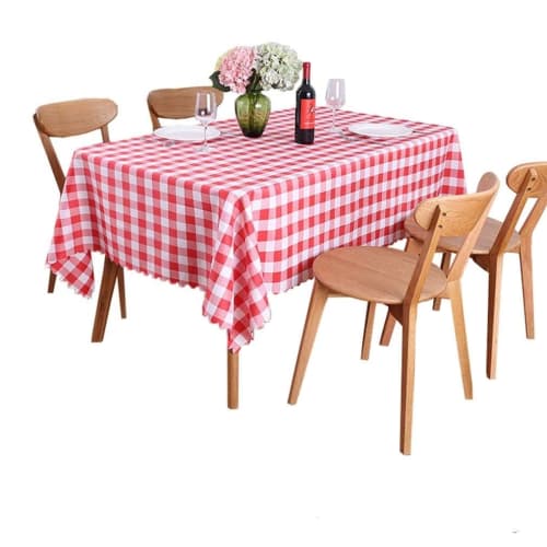 Jixin4you Tablecloth, Table Cover, New Year's, Dinner Table Cover, Quick-Drying, Washable, Stylish, Beautiful, Plaid, Rectangular, Suitable for Restau