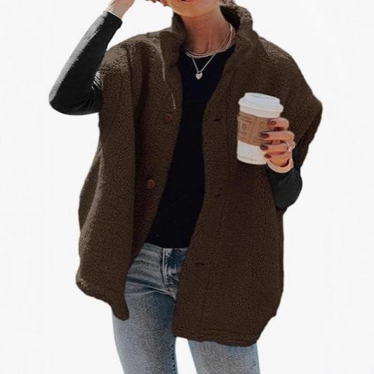 Cross-border Amazon casual versatile solid color plush vest women's winter new warm single-breasted sleeveless coat women