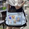 New Japanese Versatile Transparent Pain Bag Single Shoulder Class Book Two-dimensional Bag Women's Large-capacity Leisure Pain Bag