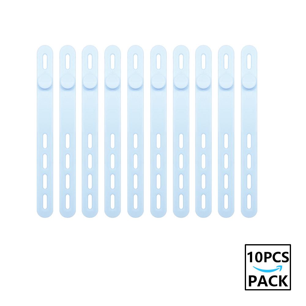 10-Piece Silicone Cable Organizer Set: Data Cable & Power Cord Storage Straps.