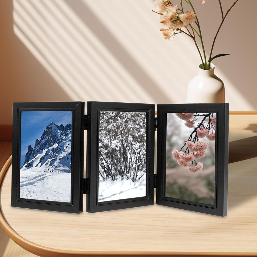 Fotoram 4x6 Trästativ Vertikalt Dekorativ Rustik Fotoram för Bordsskiva Vardagsrum Skrivbord Matsal Entré