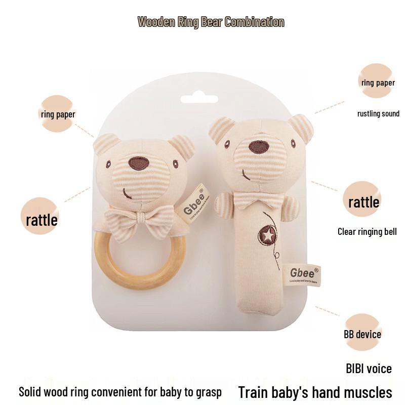 Gbee Organic Cotton Baby Rattle - Newborn Soothing Toy 0-1 Year
