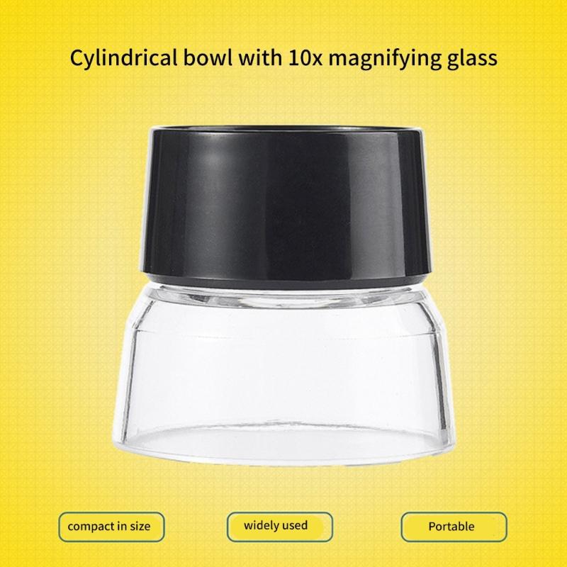 Cylinder Magnifier 10x Magnifying Glass With Scratch Resistant Lens Eye Magnifier For Detailed Observation