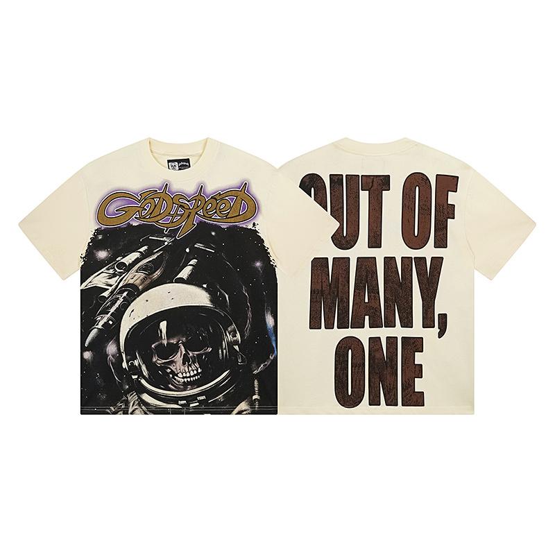 Skeleton Astronaut Space Graphic Oversized Street Tee S