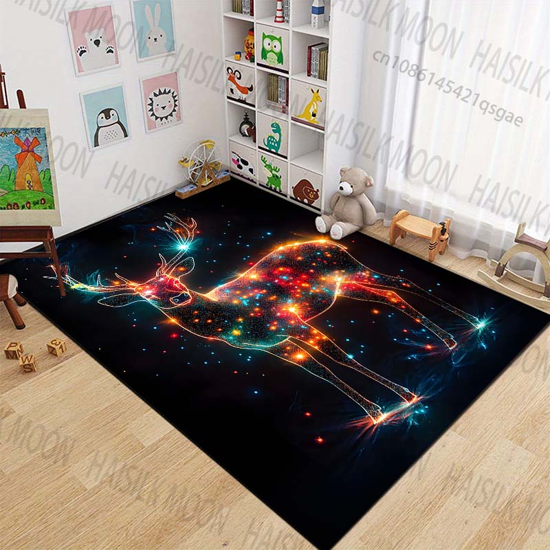 New Product Deer Made of Stars Carpet for Living Room Bedroom Bedside Floor Mat Cloakroom Children Playing Mat Area Rug