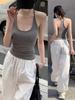 Women's High-End U-Neck Halter Camisole with Chest Pads - Summer Racerback Style