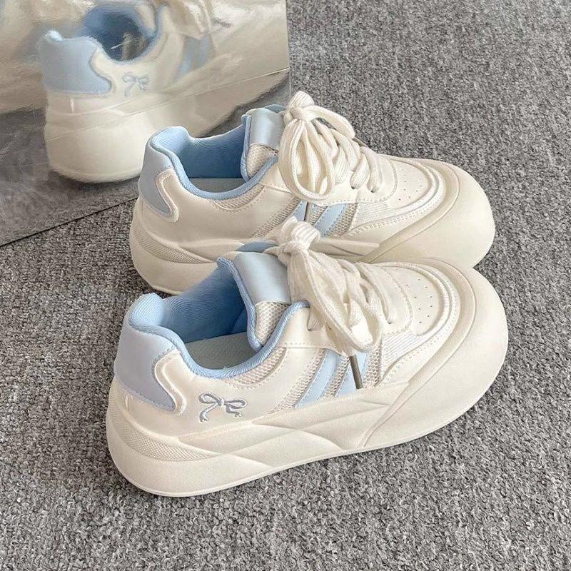 Mesh Breathable Board Shoes Women's New Summer Platform White Shoes Sweet Casual Bread Shoes