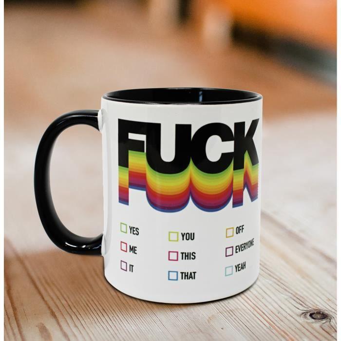 Tasse - fuck - blanc - céramique - 320 ml - 9,5 cm